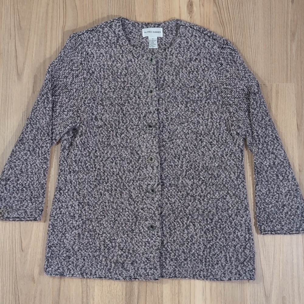 Alfred Dunner Lavender Wool Blend Cardigan